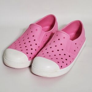 Place Foam Pink Slip On Sneakers with White Toe